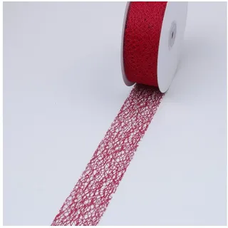 Deko AS Dekoband Mesch Tischband bordeaux - 40 mm breit - Rolle 25 m - 29000-40-25-87