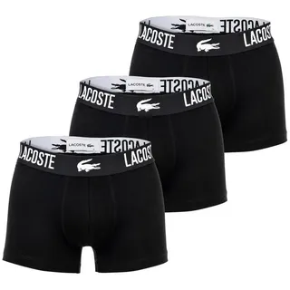 Lacoste Boxershorts unifarben Schwarz / Weiß L 3er Pack