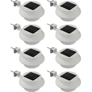 8x Solar Dachrinnenleuchte Dachrinnenlampe Dachrinnen Lampe Licht Regenrinne Solarlampe Solarleuchte Beleuchtung Aussenlampe - Weiß