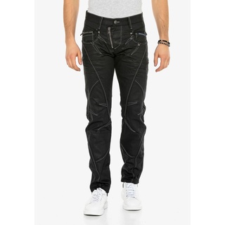 Bequeme Jeans CIPO & BAXX Gr. 38, Länge 34, schwarz Herren Jeans Cipo Baxx mit Reissverschlüssen