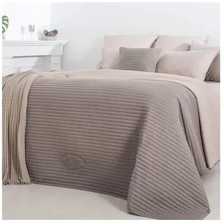 SEI Design Bettüberwurf Wende-Tagesdecke Royal 240x220 cm Taupe-Beige, Wendefunktion beige|grau