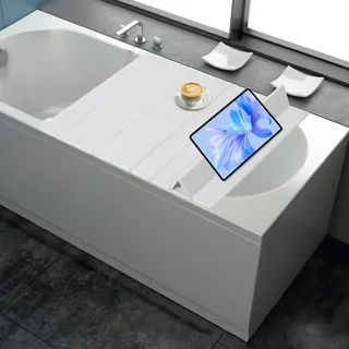 GIDRLL Badewannenabdeckung Faltbar, 160x70cm wasserdicht & staubdicht PVC Badewannenbrett Isolierung Badewannenablage, Badewannen Zubehör für Badezimmer & SPA, 5kg Belastbar (Grau)
