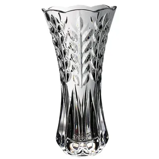 Omgoods – Unzerbrechliche, große Vase mit Blumenmuster, 30 cm – Elegante, blattformige, transparente Kristallvase - Transparent