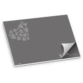 itenga Platzset Schön DASS du da bist Papier I DIN A3 (59,4cm x 42cm) 50 Blatt I ideal als Gedeckunterlage bei Geburtstagen, Grillpartys, Gartenpartys oder Mottopartys (grau)