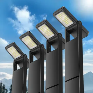 kefflum Solar Wegeleuchten für AußEn, Wegeleuchten AußEn Solar 300LM/100LM, Solarlampen füR AußEn Garten Stehend 2500K-3500K, Warmweiß, Ip65, für Weg Terrasse Rasen (4 Stück)
