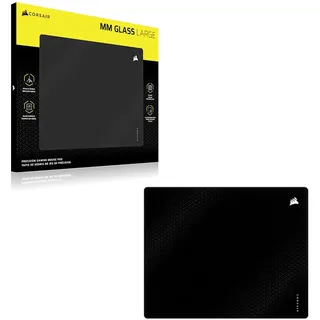 Corsair MM Glass Mauspad, matte Glasoberfläche, rutschfeste Basis - schwarz, 40cm x 50cm (CH-9460000-WW)