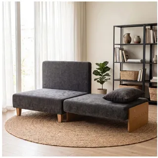 Homcom Schlafsessel 2-in-1 Polyester 63 x 89 x 94 cm Grau mit 2 Kissen