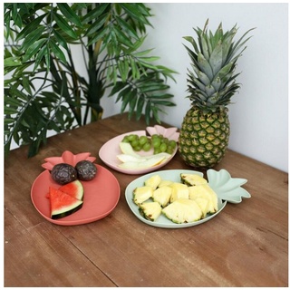 EDCO Obstschale 24x Plastik Obstschale Ananas Servierplatte Schüssel Obst Untersetzer, Kunststoff