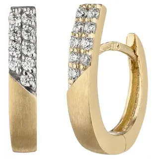 Jobo Creolen Gelbgold matt 18 Zirkonia
