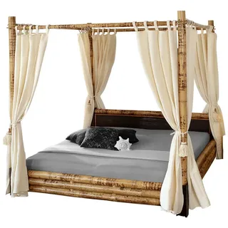 Bambus-Lounge Himmelbett Misool Bambusbett Himmelbett Bettrahmen aus Bambus Möbel Holzbett