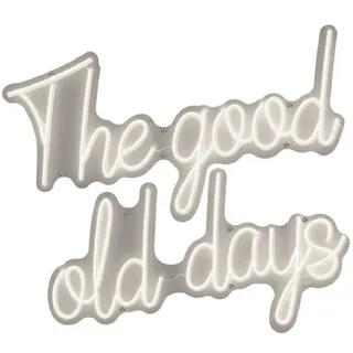 Casa Padrino Luxus LED Leuchtreklame The Good Old Days Weiß Neon 97 x 2 x H. 90 cm - LED Deko Schild - Luxus Wanddeko