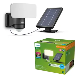 Philips Außenstrahler Kunststoff 16,4 cm Solar mit Bewegungsmelder schwarz