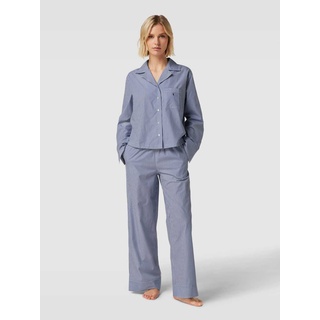 Pyjama mit Streifenmuster, Marine, L
