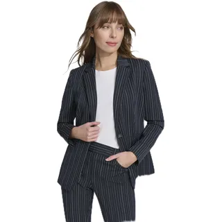 Tommy Hilfiger Damen Blazer mit Nadelstreifen-Puffärmeln, Midnight Multi, 38 - 38