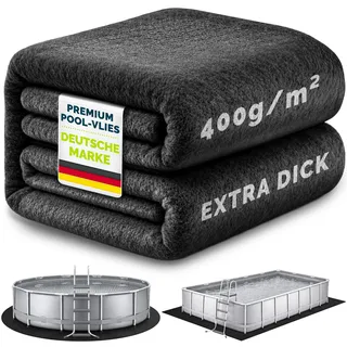 tillvex® Premium Pool Unterlage Rund 520 cm - 400g/m2 | Bis Ø 490 cm Pools | Geotextil Bodenplane | Poolmatte zuschneidbar Bodenschutzvlies Schwimmbecken | Reißfeste Poolunterlage Bodenschutzmatte