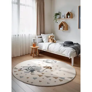 Villeroy & Boch Walk like an Elephant Rainy Kinderteppich Ø 160 cm Weiß