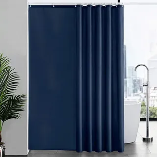 Duschvorhang, Dunkelblau, Textil, 200x240 cm, Badtextilien, Duschvorhänge