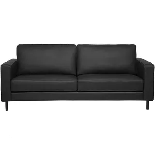 Beliani Sofa 3-sitzer Savalen Echtleder Schwarz