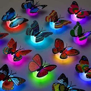 Kleines Nachtlicht,Schmetterling Nachtlicht,5Pcs Blinkende 3D-Schmetterlings-Lichter,LED Nachtlicht Kinder,Kinder Wandlampe Nachtlichter, für Kinderzimmer, Treppenaufgang,Schlafzimmer,zur Dekoration