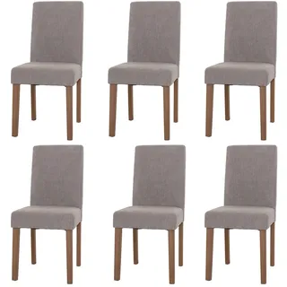 Mendler Esszimmerstuhl Littau Stoff hellgrau 6er Set