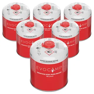 evocamp Gaskartusche 6x Propan Butan 450 g