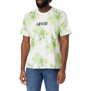 Levi's Herren Ss Relaxed Fit Tee T-Shirt,Headline Logo AOP,L