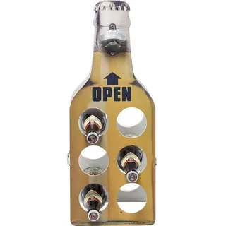 Flaschenhalter Bierflasche gelb Flaschenregal Regal Bierregal Holz  KARE Design