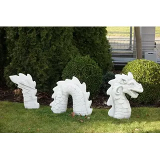 JVmoebel Skulptur Schlangen-Drachen Statue aus wetterfestem Polyresin für den Garten, Made in Europa weiß