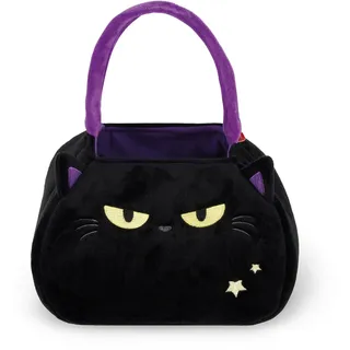 Legami - Halloween-Tasche für Süßigkeiten oder Streiche, Black Kitty, Bonbontüte, Candy Bag, aus weichem, faltbarem Stoff, mit Henkel, 20 x 35 x 3 cm