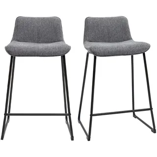 miliboo Barhocker H65 cm grau gepolstert