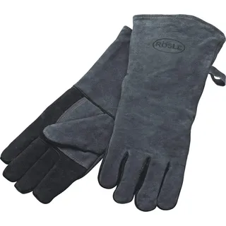 Rösle Grillhandschuhe, 2-TLG, Leder, Zertifiziert, Universalgröße 24/XL in Geschenkkarton - Ofenhandschuhe, BBQ Handschuhe, Kochhandschuhe, Alternative zum Topflappen
