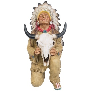 AGS Indianer Häuptling Buffalo Skull Western Wilder Westen Wildwest Deko Figur Indian Warrior