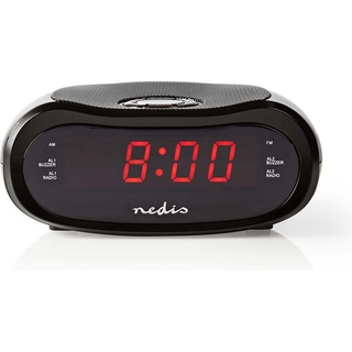 Nedis, Wecker, Digital-Wecker-Radio LED-Anzeige AM/FM Snooze-Funktion Sleep Timer Anzahl Alarme: 2 Schwarz 1.