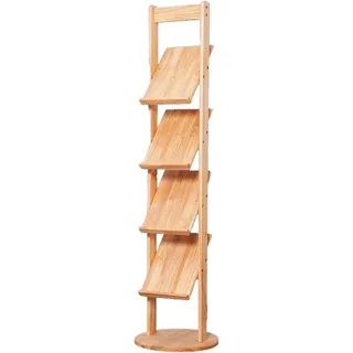 ININOSNP Bodenstehende Zeitungsständer aus Holz, Broschürenständer, Werbung, Werbezeitschriften, A4-Informationszeitungsständer