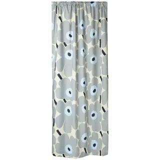 Marimekko - Unikko Ready Made Curtain, 135 x 250 cm, sand / grau / hellgrau / dunkelblau