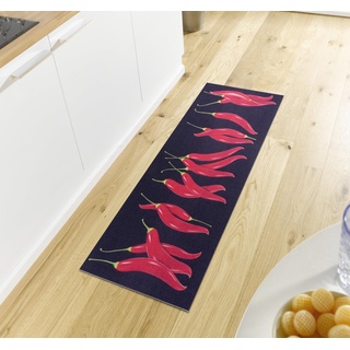 Hanse Home Cook & Clean Küchenläufer – Küchenteppich Chili Motiv Teppichläufer rutschfest Pflegeleicht Teppich Läufer für Küche, Flur, Eingangsbereich, Esszimmer – 50x150cm