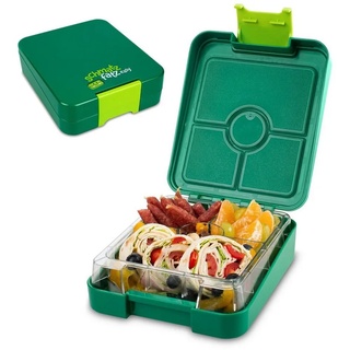 Klarstein Frischhaltedose »schmatzfatz easy Snackbox 4 Fächer 18 x 15 x 5 cm (BxHxT)«, Kunststoff grün
