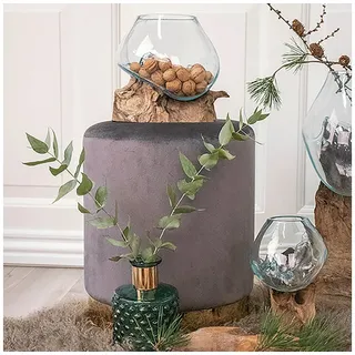 House Nordic Hocker Chantal Samt grau