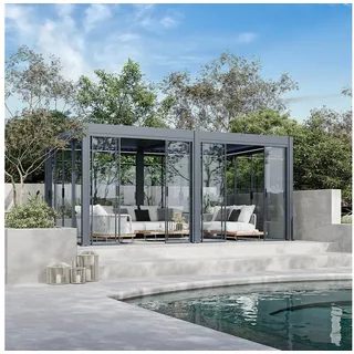 Weide Glasschiebetür Schiebepaneel Für Pergola Slim Frame Alu Anthrazit2.65 Meter Anthrazit