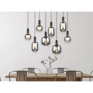 LED Balkenpendelleuchte Rauchglas mehrflammig Esstischlampe Kücheninsel, B 120cm