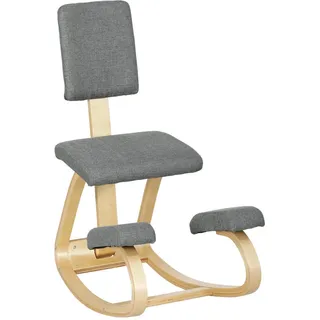Homcom Kniestuhl, Grau, Holz, 1-Sitzer, Füllung: Polyester,Schaumstoff,Schaumstoff,Schaumstoff, 51x93x84 cm, Arbeitszimmer, Bürostühle, Bürohocker