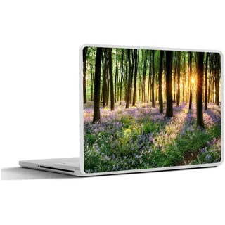 MuchoWow Laptop-Aufkleber Wald - Blumen - Lavendel - Sonne - Lila - Natur, (1tlg), Selbstklebendes Laptop Folien Cover, Sticker, Kratzschutz, 40x30 cm bunt Ø 50.00 cm x 40 cm x 30 cm