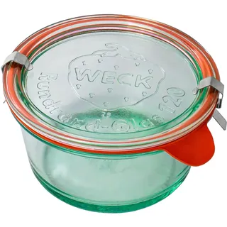 Weck Mold 450 ml 6 Stück | Glas mit Deckel, Dichtung und 2 Verschlüssen | Zum Einmachen von Konserven, Säften, luftdichter Aufbewahrung von trockenen Zutaten