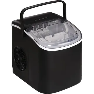Homcom Eiswürfelmaschine Eiswürfelbereiter 9 Würfel in 6-12 Minuten fertig, 12 KG/24 H, Wasserstation mit 1,3 L Wassertank für Küche, Büro, Bar und Party, Schwarz