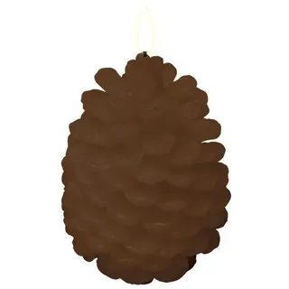 Pinienzapfen LED Kerze Braun 13cm