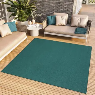 TAPISO Mono Quadrat Teppich Kurzflor Indoor Outdoor UV-beständig Flaschengrün Einfarbig Wohnzimmer Schlafzimmer Kinderzimmer Modern ÖKO-TEX 250 x 250 cm
