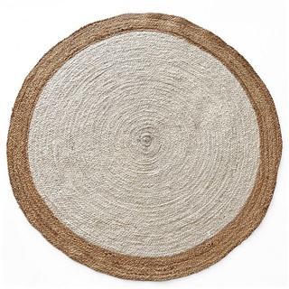 Teppich Jute Rund, Handgewebter Naturteppich, Karat, In verschiedenen Ausführungen beige Ø 150 cm