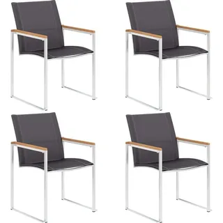 vidaXL Textilene Gartenstühle 60 x 59 x 85 cm grau 4 St.