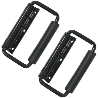 HMF 14991-02 Klappgriff 2er Set, Gefedert, 3 Loch, 13 x 3 cm, Schwarz