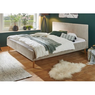meise.möbel Polsterbett Leros (mit Boucle-Stoff in Taupe, Liegefläche 140x200 oder 180x200 cm), Komforthöhe beige